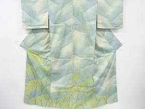 樹木模様手織り紬訪問着